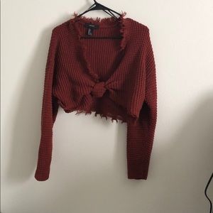 Cropped knitted sweater